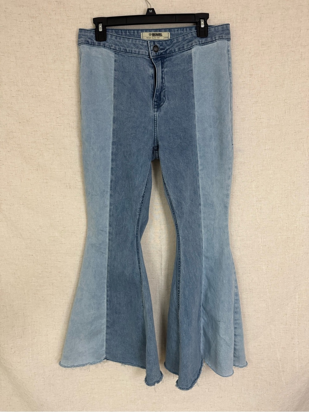 Rock & Roll Denim Two-Tone Bell Bottom Flare Jeans